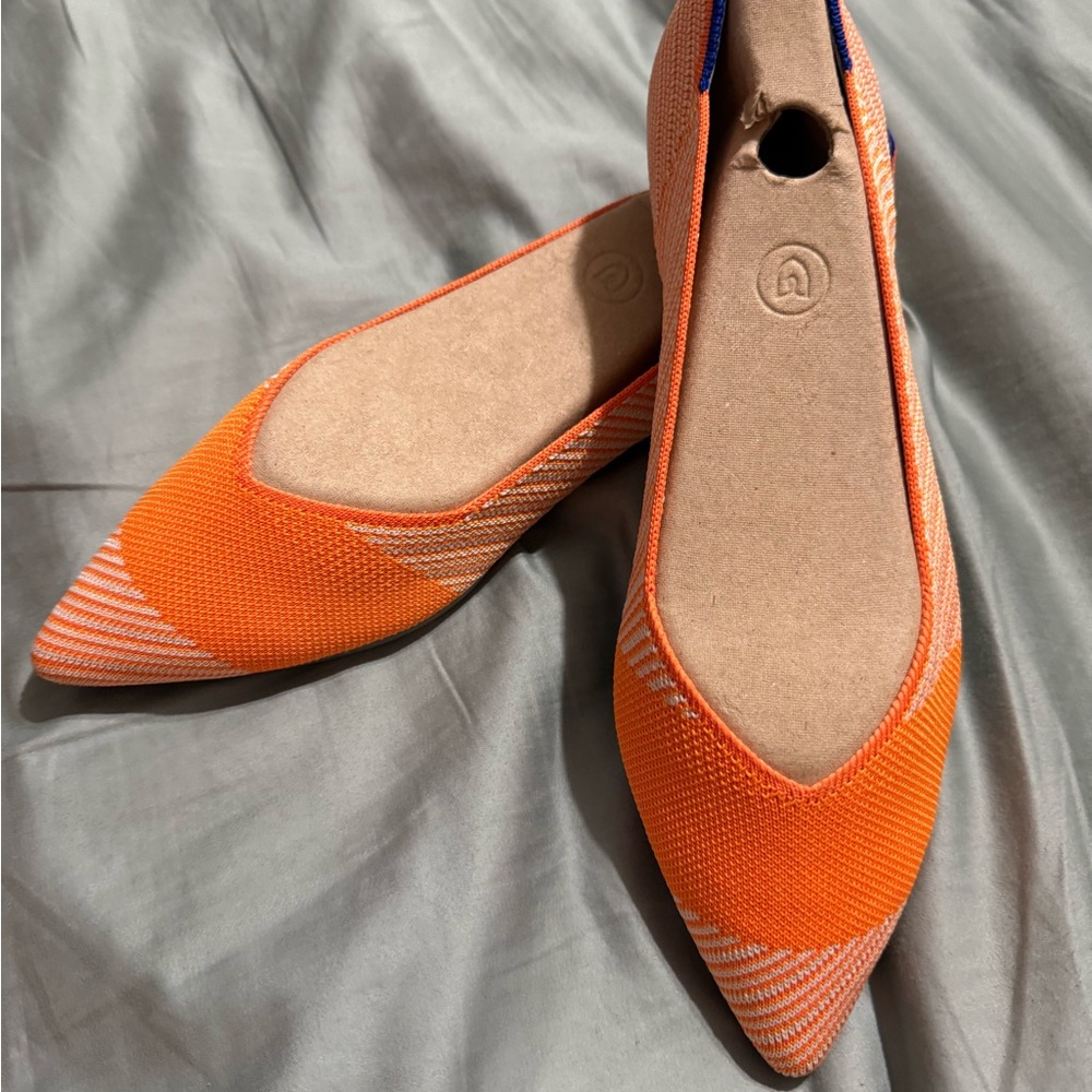 Rothy's Retired Orange Sherbet Stripped Flat